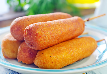 Image showing corndogs