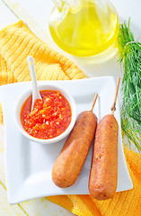 Image showing corn dogs