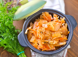 Image showing fried cabbage with tomato sauce