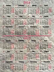 Image showing calendar for two nearest years