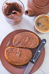 Image showing bread with chocolate cream