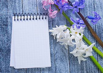 Image showing flowers and note