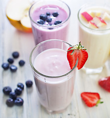 Image showing fruit yogurts