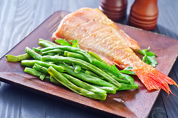 Image showing fried fish with vegetables