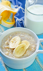 Image showing oat flakes with banana