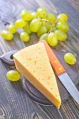 Image showing cheese and grape