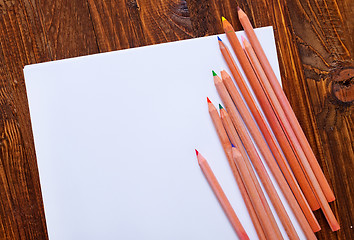 Image showing paper and color pencils