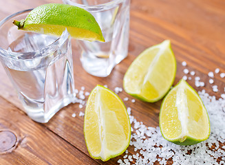 Image showing limes and salt for tequila