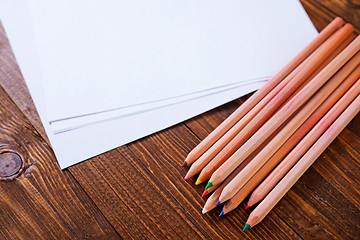 Image showing paper and color pencils