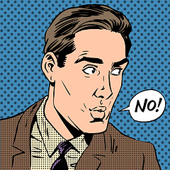 Image showing Elegant man says no pop art comics retro style Halftone