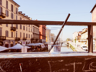 Image showing Retro look Naviglio Grande Milan