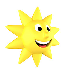 Image showing Yellow sun smiling