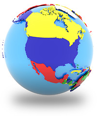 Image showing North America on the globe