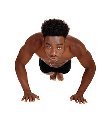 Image showing Black man doing pushup\'s.