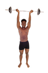 Image showing Black man weight lifting.