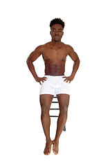 Image showing Black man in white underwear.