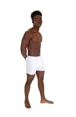 Image showing Black man standing in underwear.