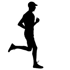 Image showing Running black silhouettes. illustration.