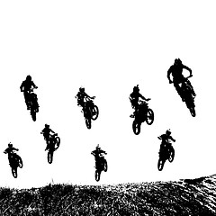 Image showing Rider participates motocross championship.  illustration.