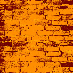 Image showing Brick wall of the house, with lines of a laying of a solution. 