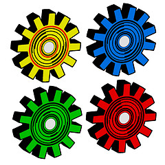 Image showing Colors  gears on white background 