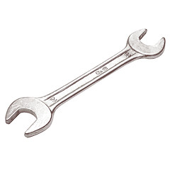 Image showing Steel wrench lies on a white background. illustration.