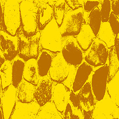 Image showing Ancient yellow stone wall  background illustratuin