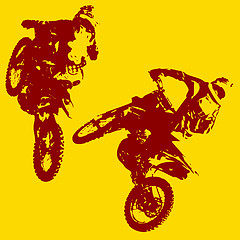 Image showing Rider participates motocross championship.  illustration.