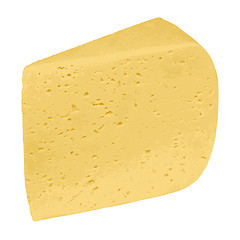 Image showing Piece of cheese isolated on a white background. illustrat