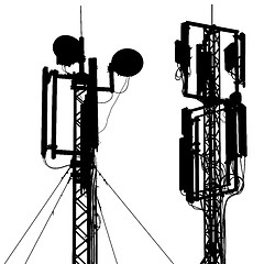 Image showing Silhouette mast antenna mobile communications. 