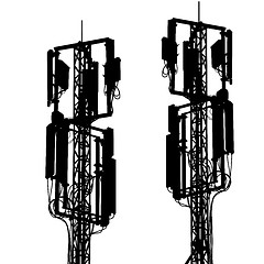 Image showing Silhouette mast antenna mobile communications. 