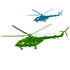 Image showing Russian army Mi-8 helicopter. illustration.