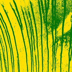 Image showing Texture  yellow  wall with green streaks stains. 