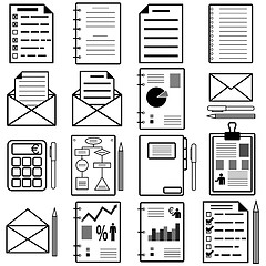 Image showing Statistics and analytics file icons. illustration.