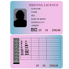 Image showing Driving license woman. illustration.