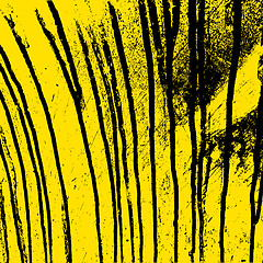 Image showing Texture  yellow  wall with black streaks stains. 