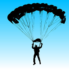 Image showing Parachutist Jumper in the helmet after the jump. illustra