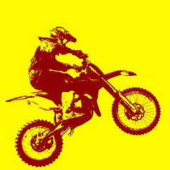 Image showing Rider participates motocross championship.  illustration.