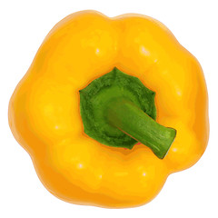 Image showing Yellow sweet  bell pepper isolated on white background. 