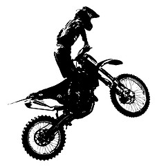 Image showing Rider participates motocross championship.  illustration.