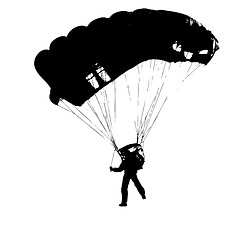 Image showing Parachutist Jumper in the helmet after the jump. illustra