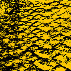 Image showing Grunge background with black tire track. illustration.