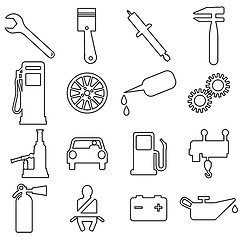 Image showing Collection flat icons. Car symbols. illustration.