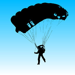 Image showing Parachutist Jumper in the helmet after the jump. illustra