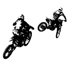 Image showing Rider participates motocross championship.  illustration.