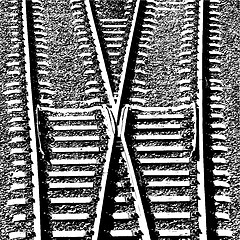 Image showing Railway Tracks and Switch. illustration.