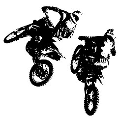 Image showing Rider participates motocross championship.  illustration.