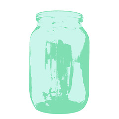 Image showing Empty glass jar isolated on a white background. 