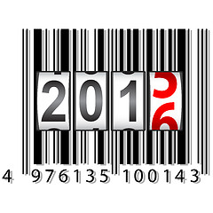 Image showing 2016 New Year counter, barcode,  illustration.