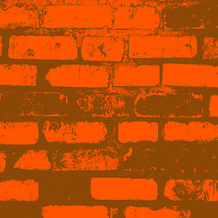 Image showing Brick wall of the house, with lines of a laying of a solution. 